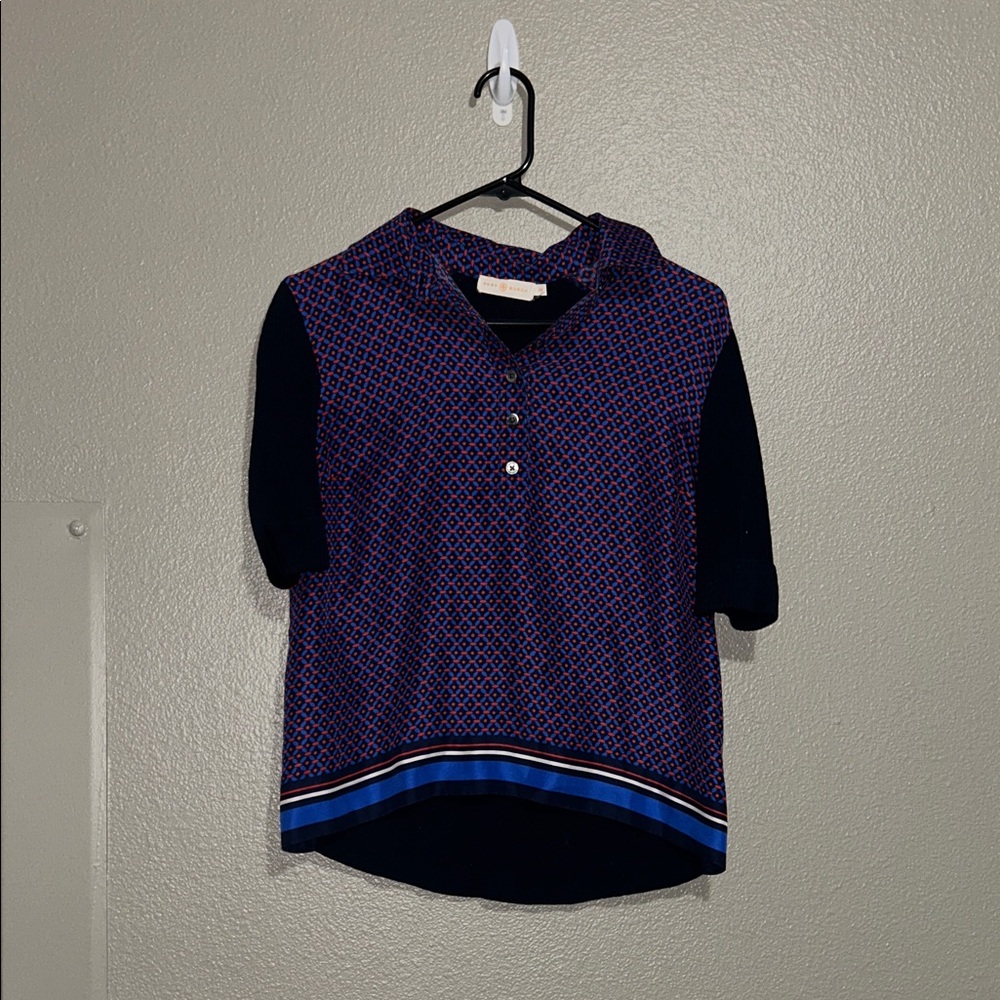 Tory Burch Silk Cotton Polo Shirt S